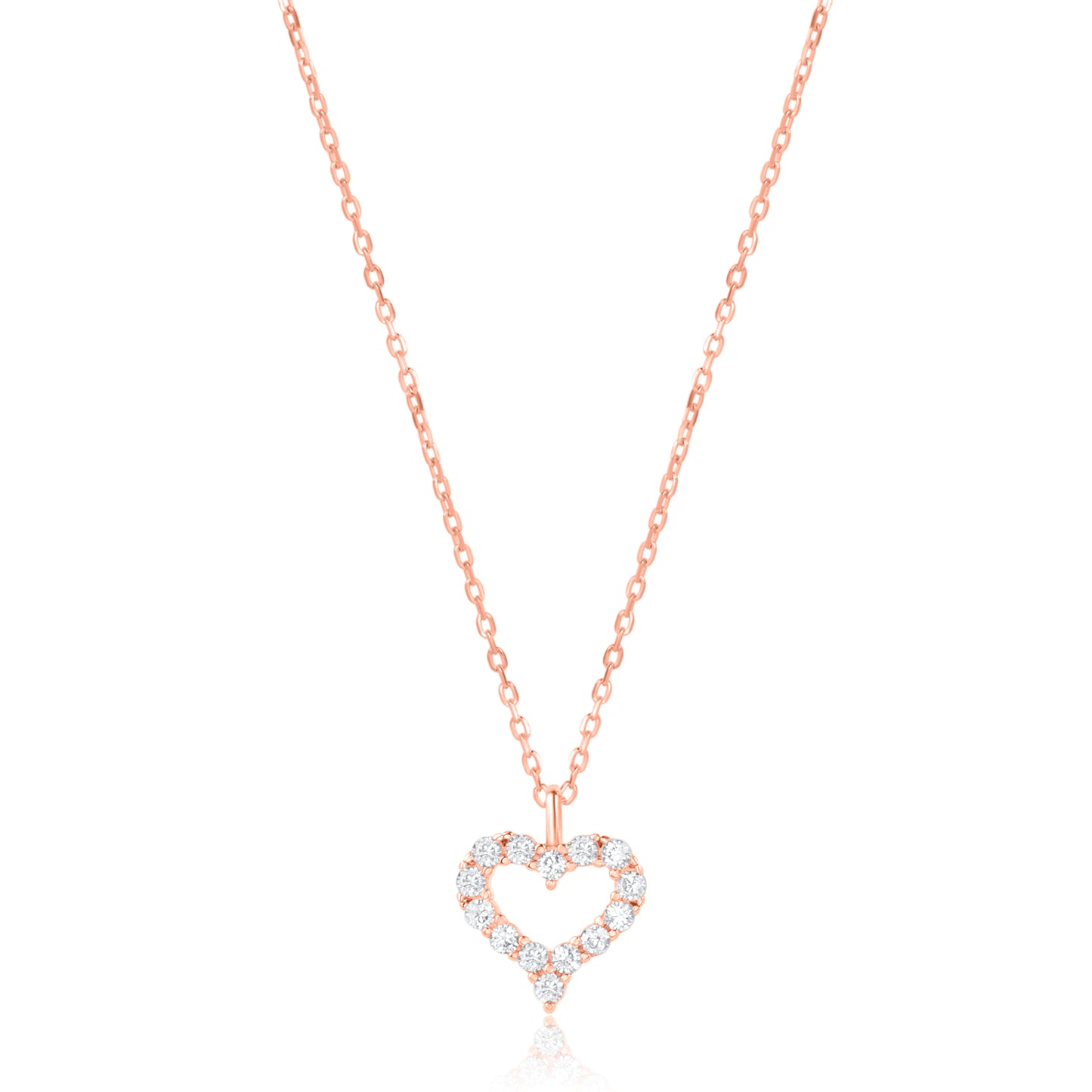 'Loving Hearts' Rose Plated Pendant Set