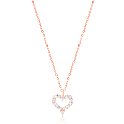 'Loving Hearts' Rose Plated Pendant Set