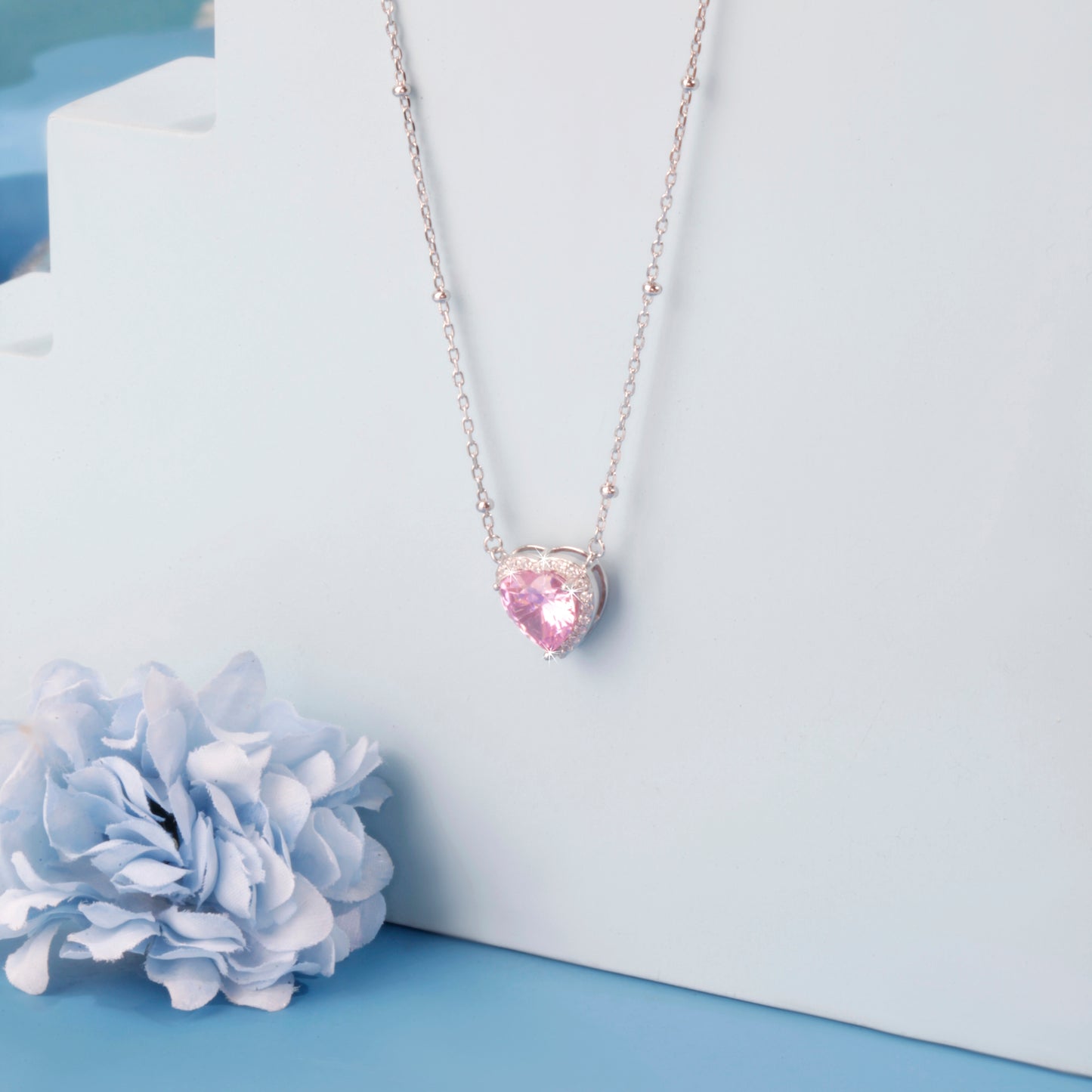 'Blush Heart' Silver Pendant