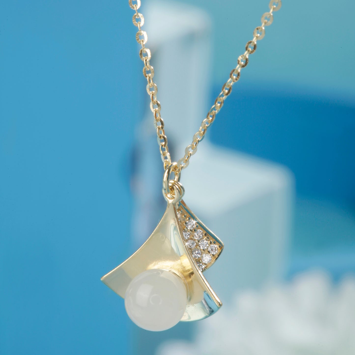 'Ethereal Moonstone' Gold Plated Pendant