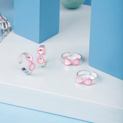 'Pink Infinity' Silver Toe Ring