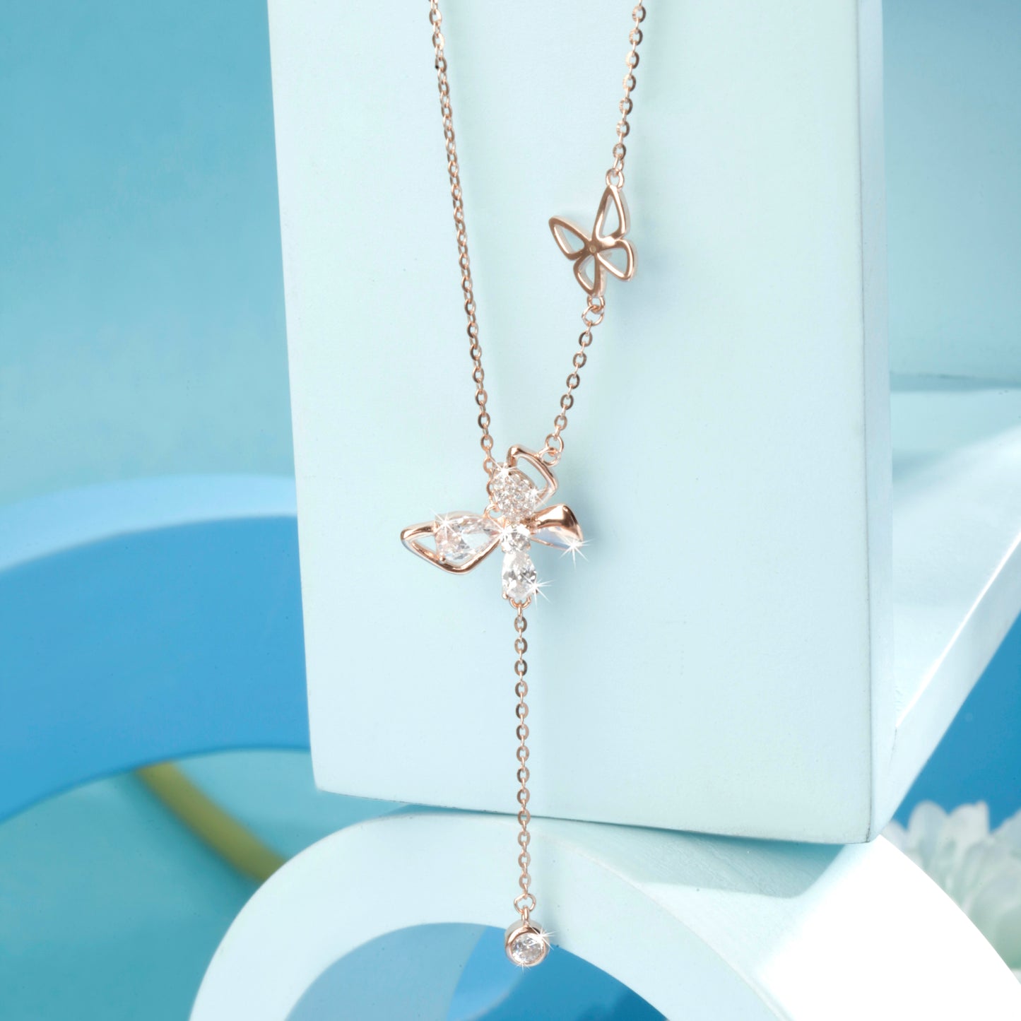 'Beauty of Butterflies' Rose Gold Pendant