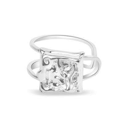 'Irregular Frosty' Square Lava Ring