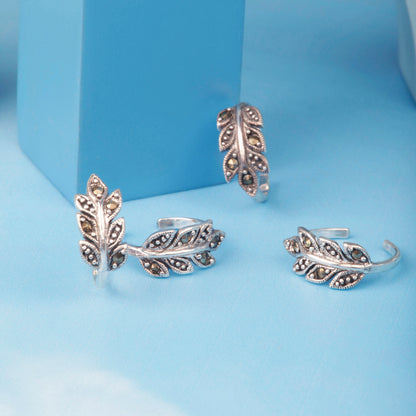 'Leaf Marcasite' Toe Rings