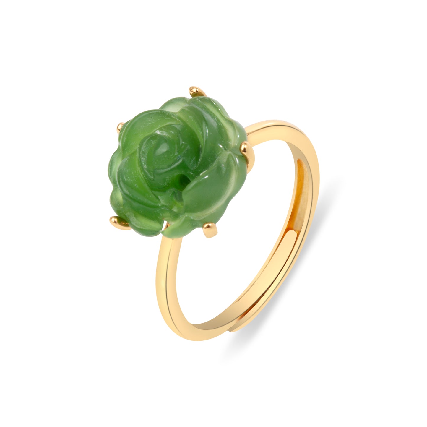 'Floral Jade' Gold Plated Ring