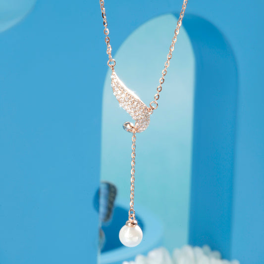 'Lustrous Pearl Drop' Rose Gold Pendant