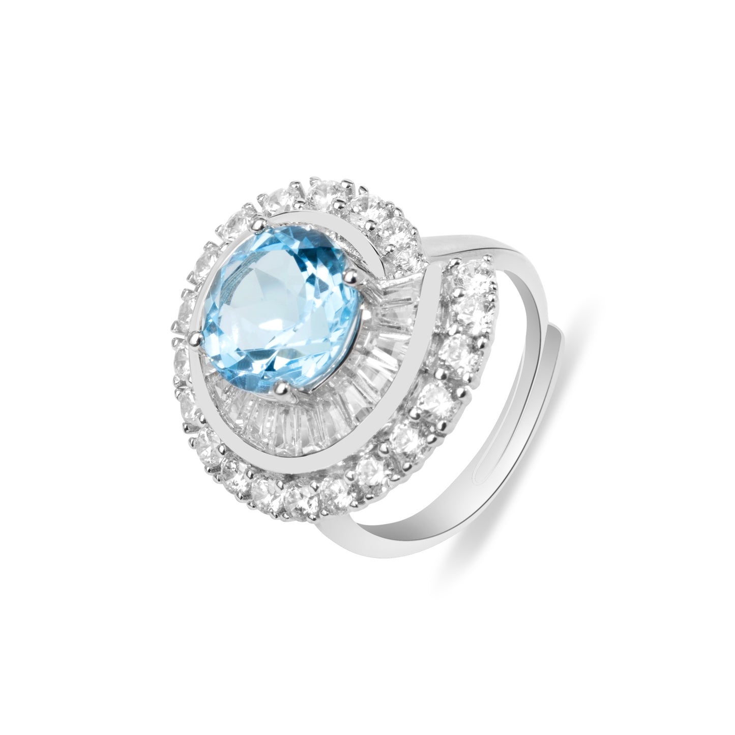 'Cerulean Circle' Silver Ring