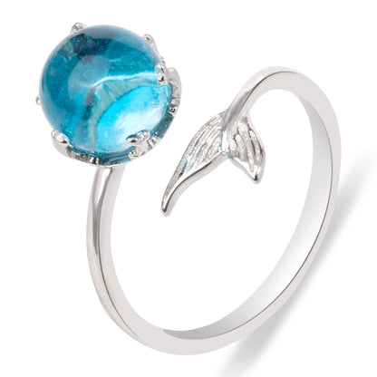 'Blue Crystal Mermaid' Stone Ring