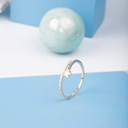 'Open Rounded' Staring Gold Plated Ring