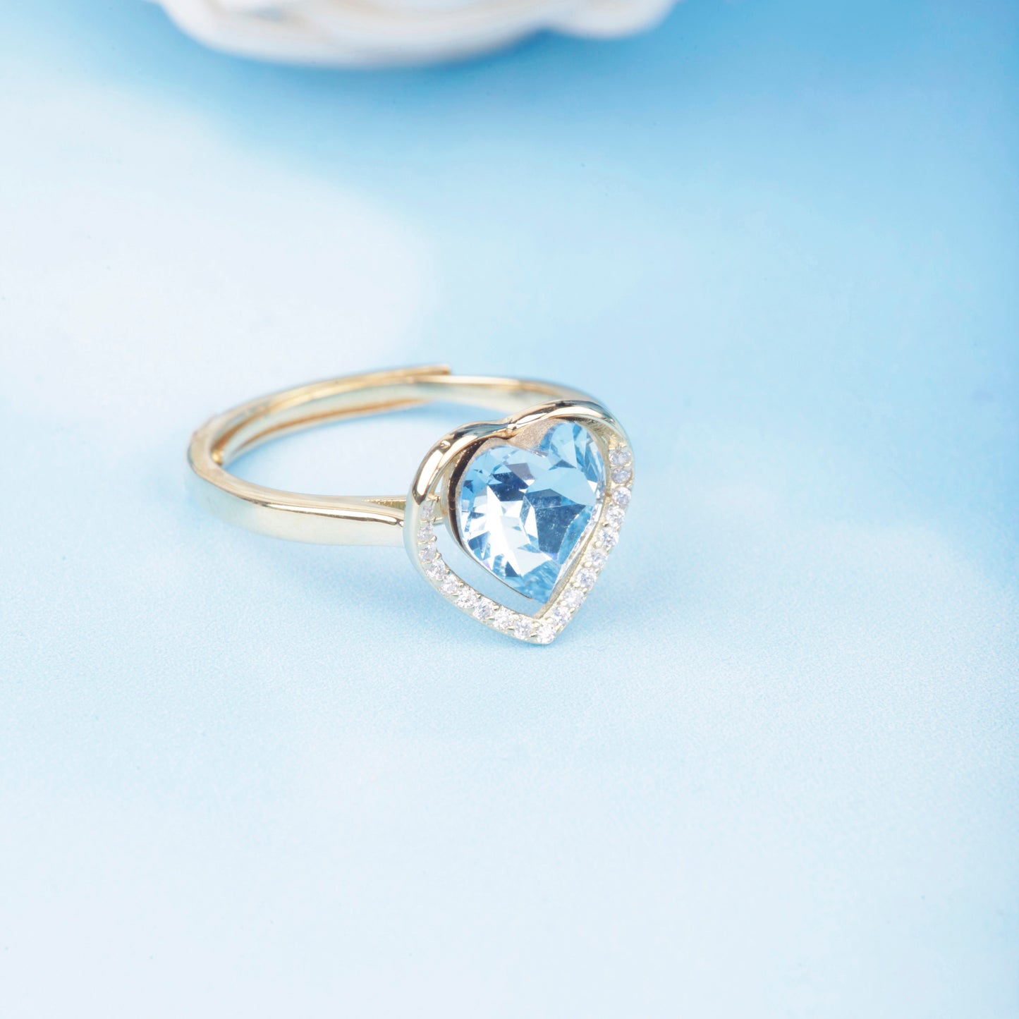 'Azure Affection' Gold Plated Ring