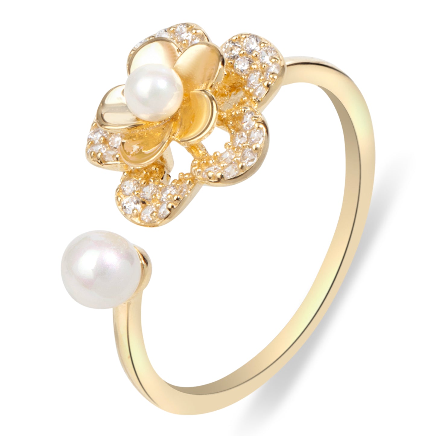 'Pearl Garden' Bloom Gold Plated Ring