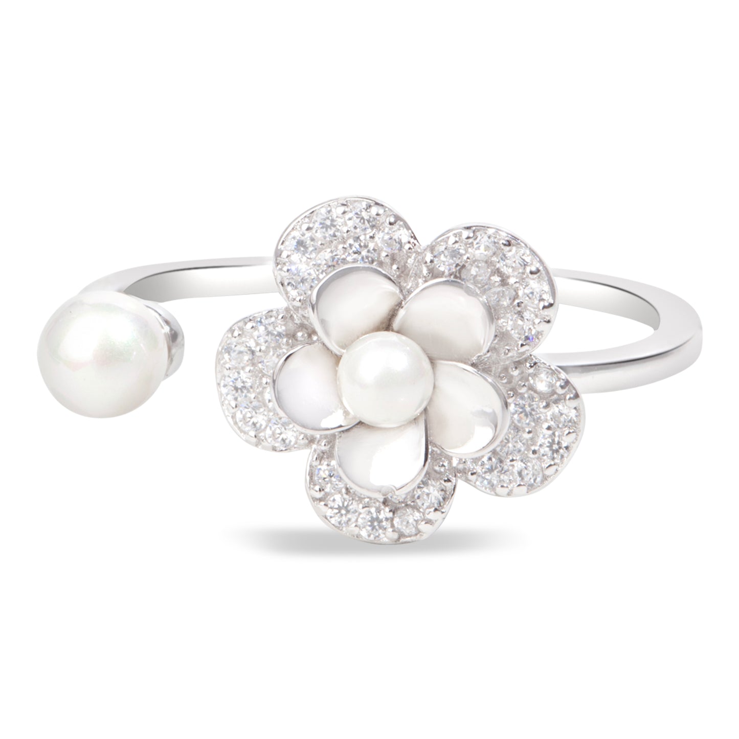 'Pearl Garden' Bloom Silver Ring