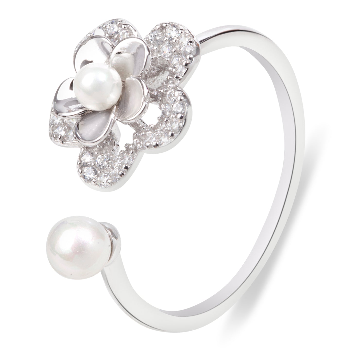 'Pearl Garden' Bloom Silver Ring