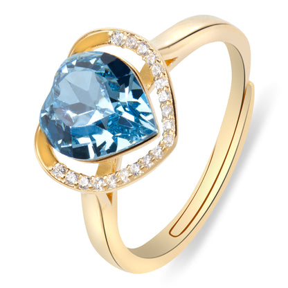 'Azure Affection' Gold Plated Ring