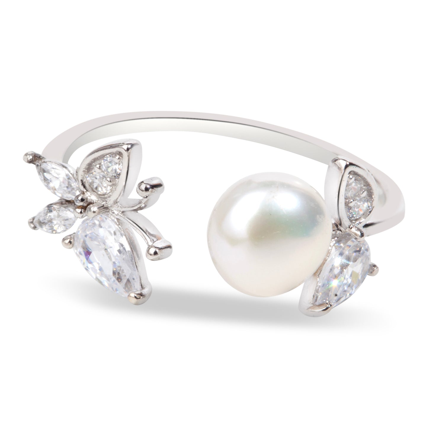 'Pearl Butterfly' Whispers Silver Ring