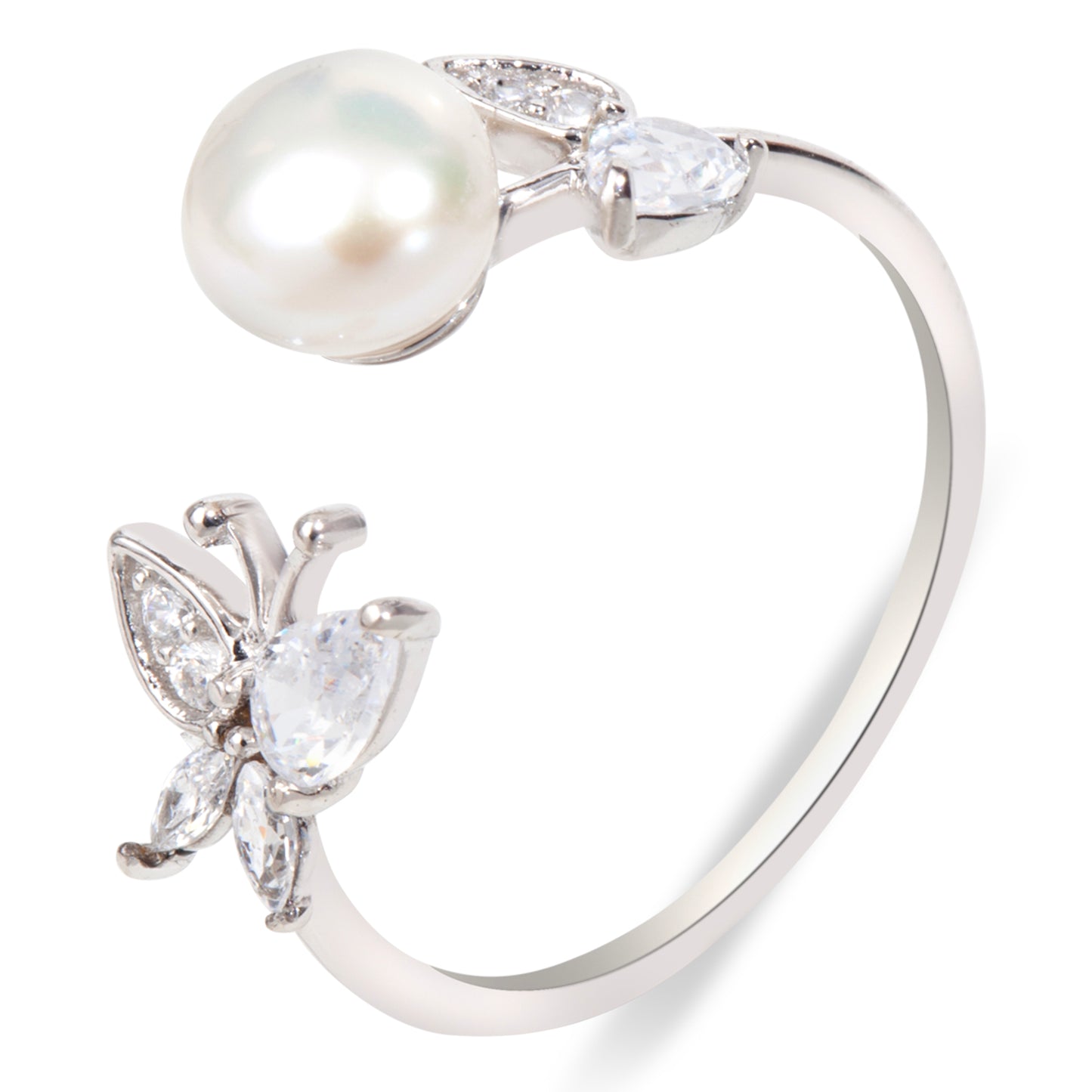 'Pearl Butterfly' Whispers Silver Ring