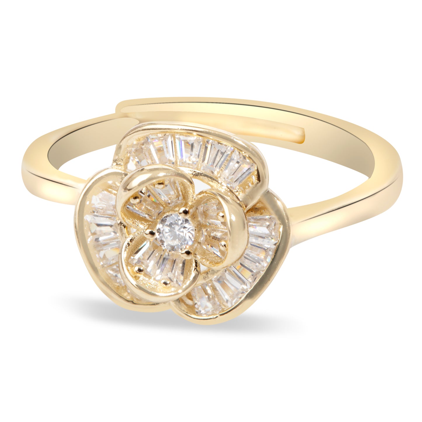 'Sterling Floral' Gold Plated Ring