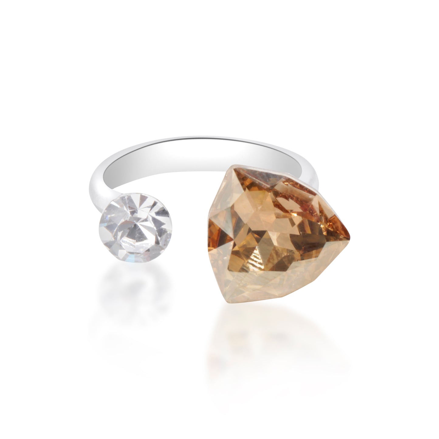 "Gemstone Duet" Silver Ring