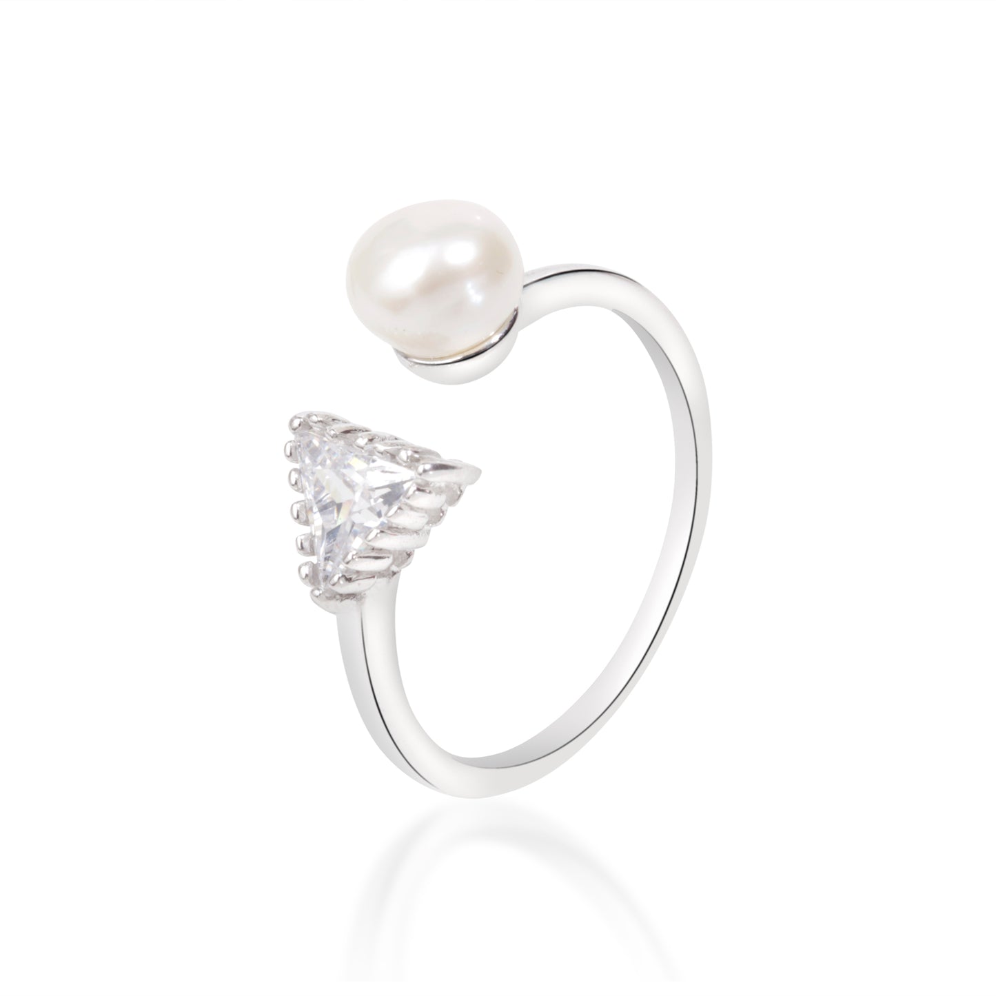 'Arctic Prism Pearl' Silver Ring