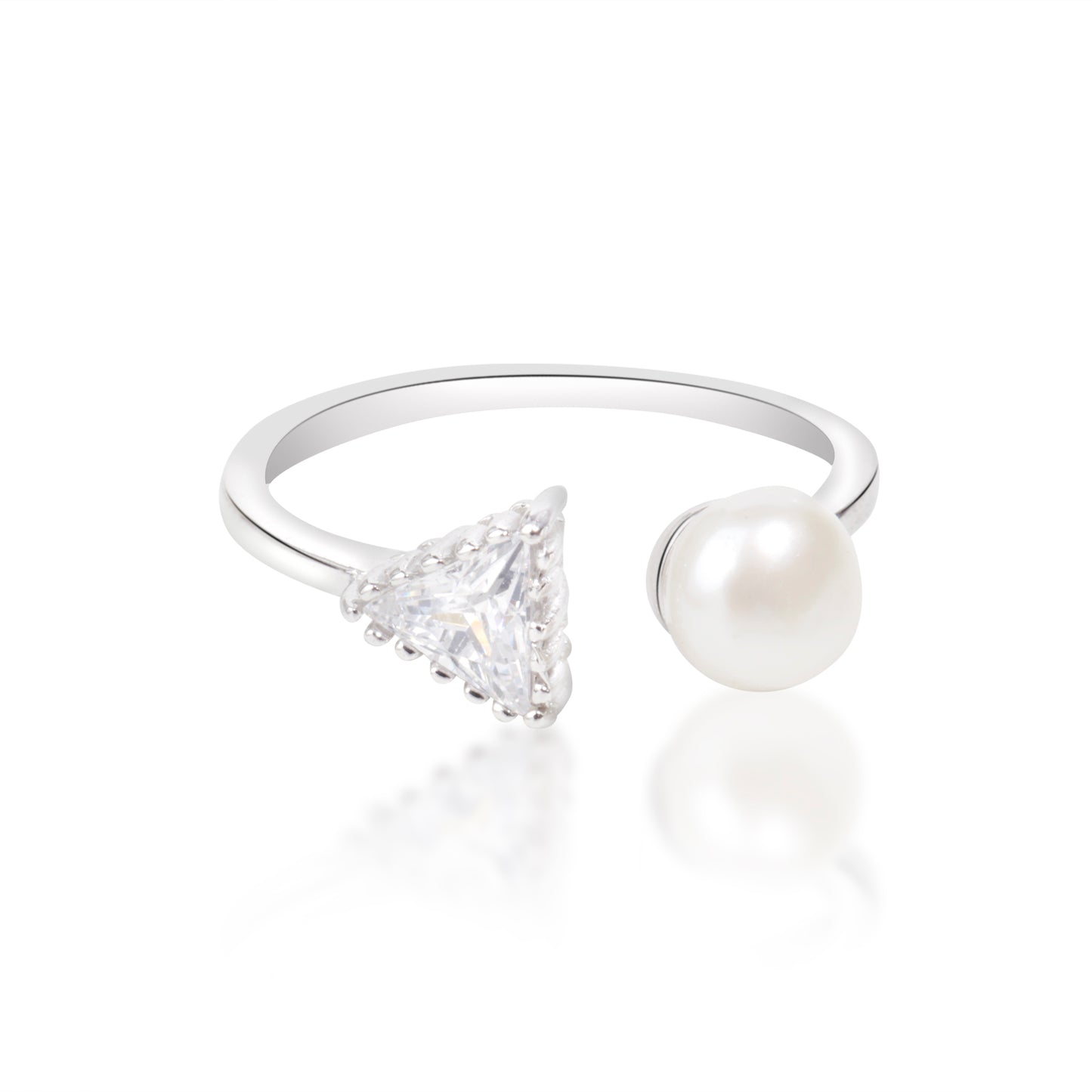 'Arctic Prism Pearl' Silver Ring