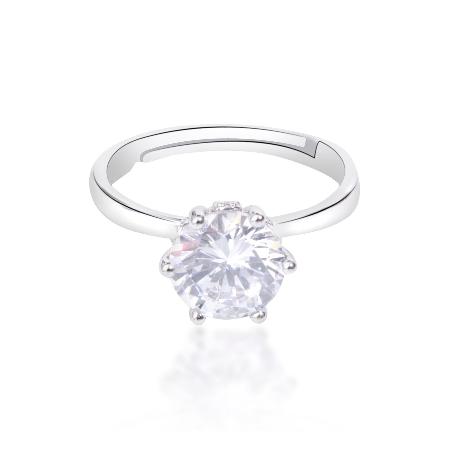 'Classic Solitaire' Silver Ring