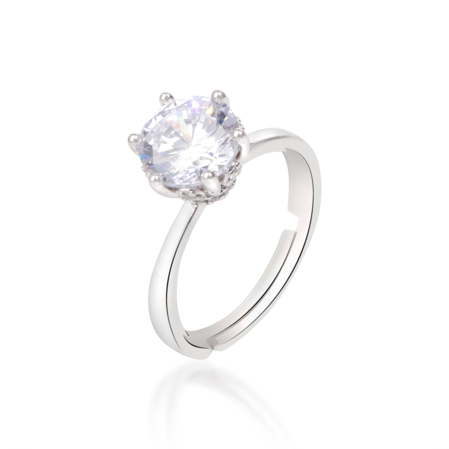 'Classic Solitaire' Silver Ring