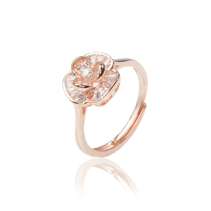 'Sterling Floral' Rose Gold Ring