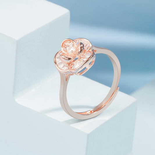 'Sterling Floral' Rose Gold Ring