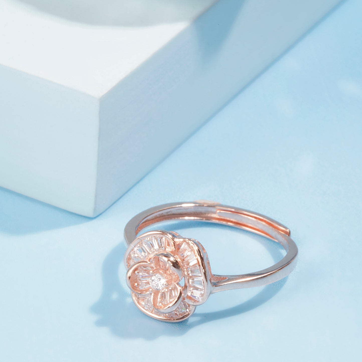 'Sterling Floral' Rose Gold Ring