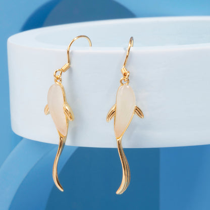 'Celestial Whitefish' Gold Plated Earrings