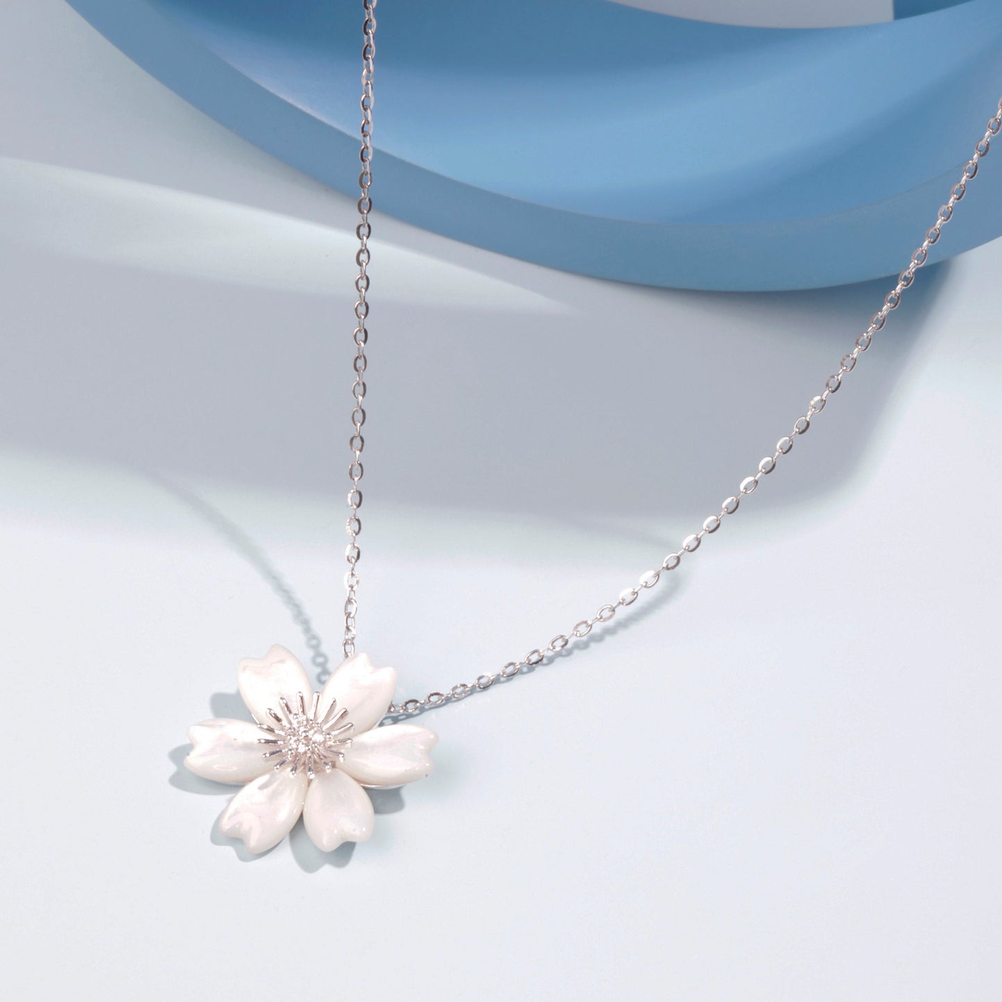 'Ivory Flower' Silver Pendent