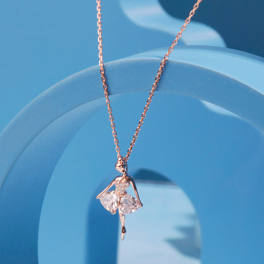 'En Pointe Diamond Dancer' Rose Gold Pendent