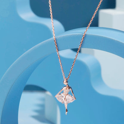 'En Pointe Diamond Dancer' Rose Gold Pendent