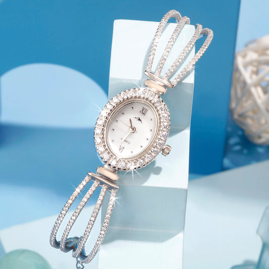 'Royal Crown' Women Silver Bracelet Watch