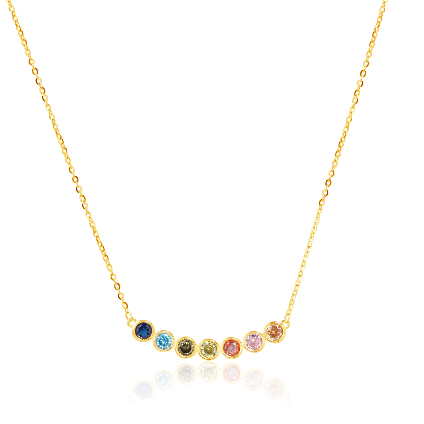 'Rounded Multicolor Gemstones' Gold Plated Pendant