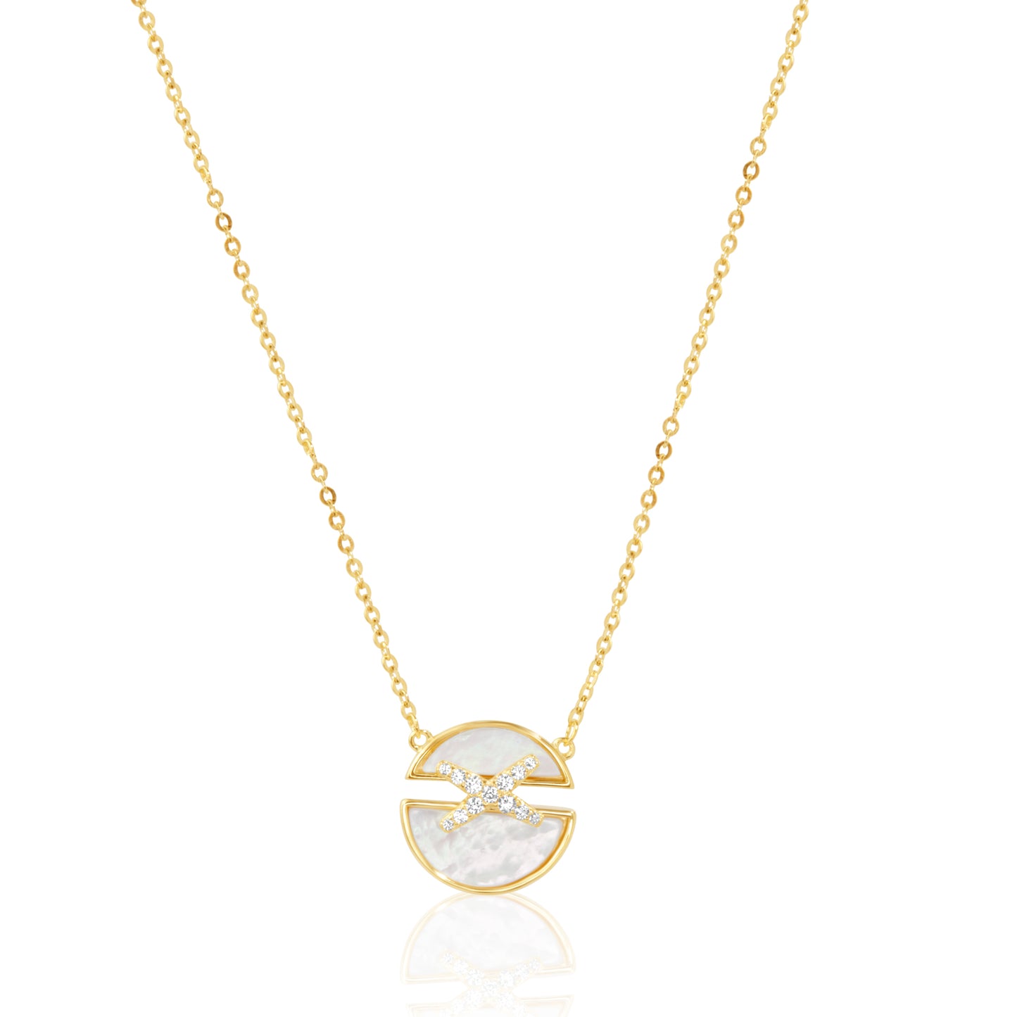 'Jeux De Liens Harmony MOP' Gold Plated Pendant