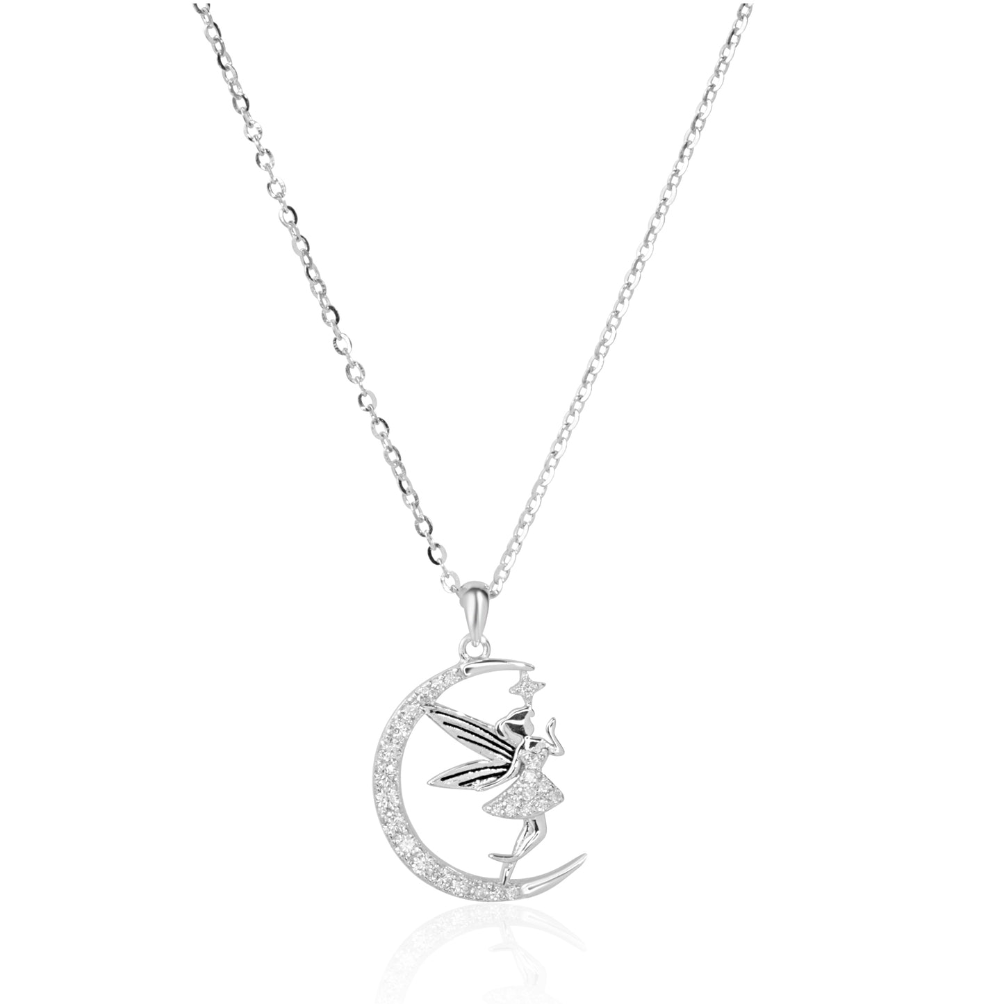 'Half Moon Angel' Silver Pendant