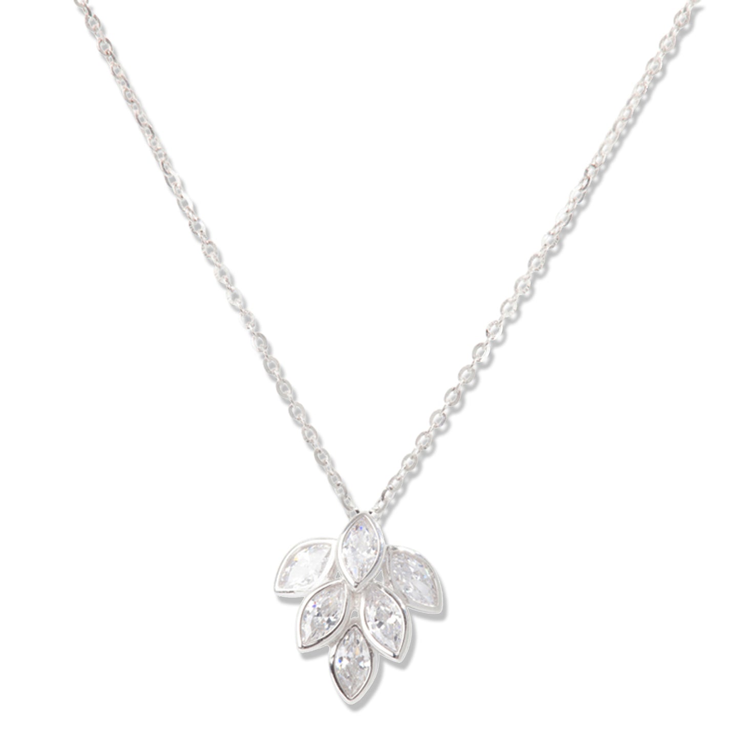 'Shimmering Silver' Leaf Pendant Set