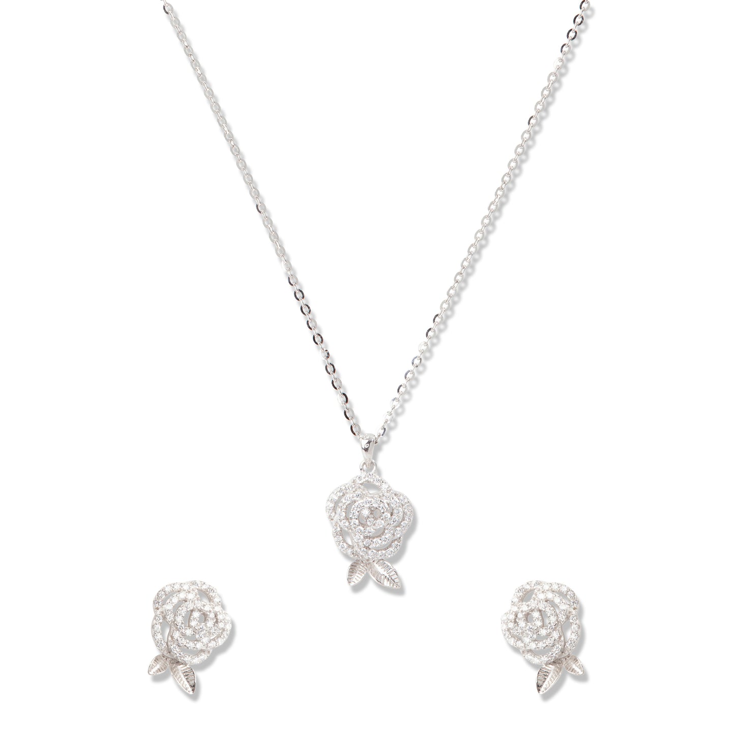 'Silver Flower' Pendant Set