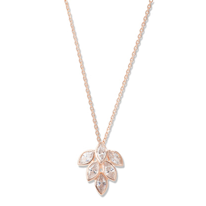 'Shimmering' Rose Gold Leaf Pendant Set