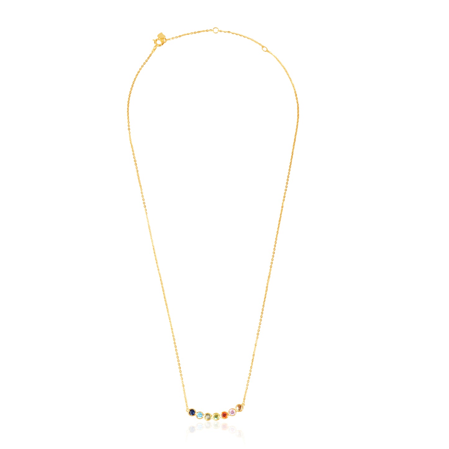 'Rounded Multicolor Gemstones' Gold Plated Pendant