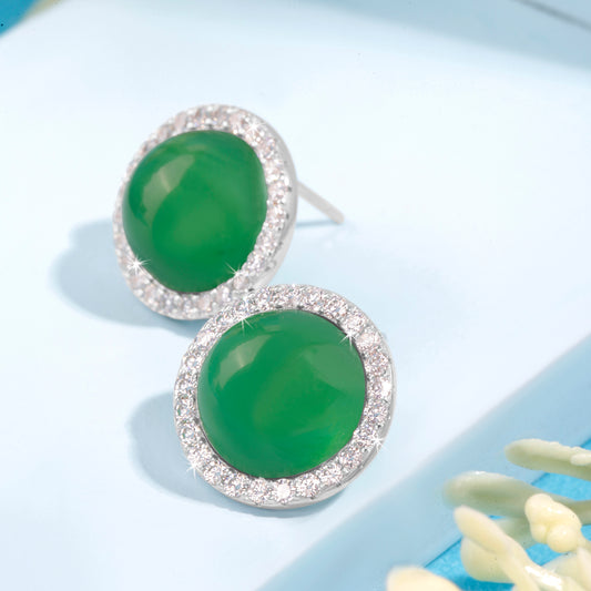 'Emerald Isle' Silver Studs