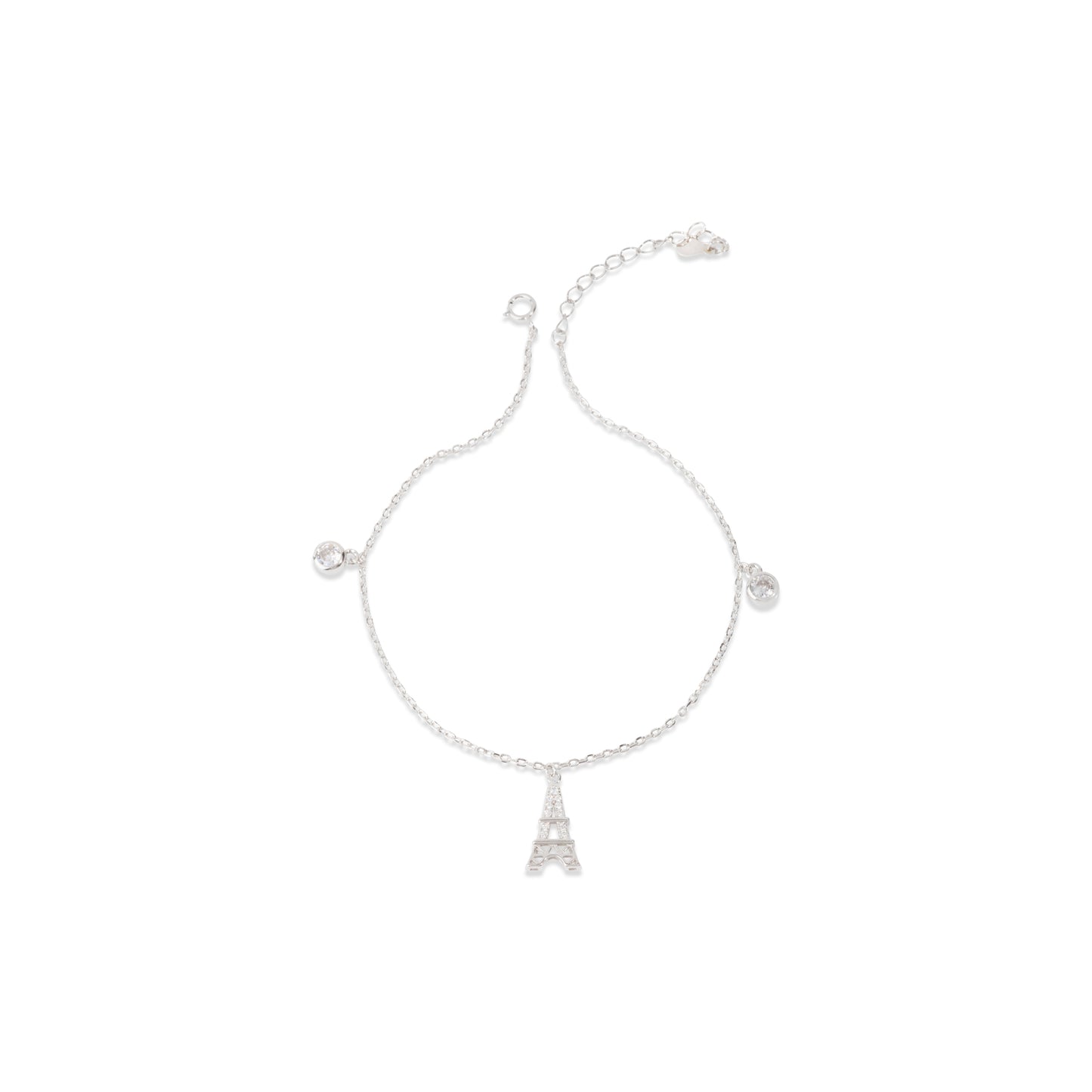 'Love In Paris' Silver Anklet