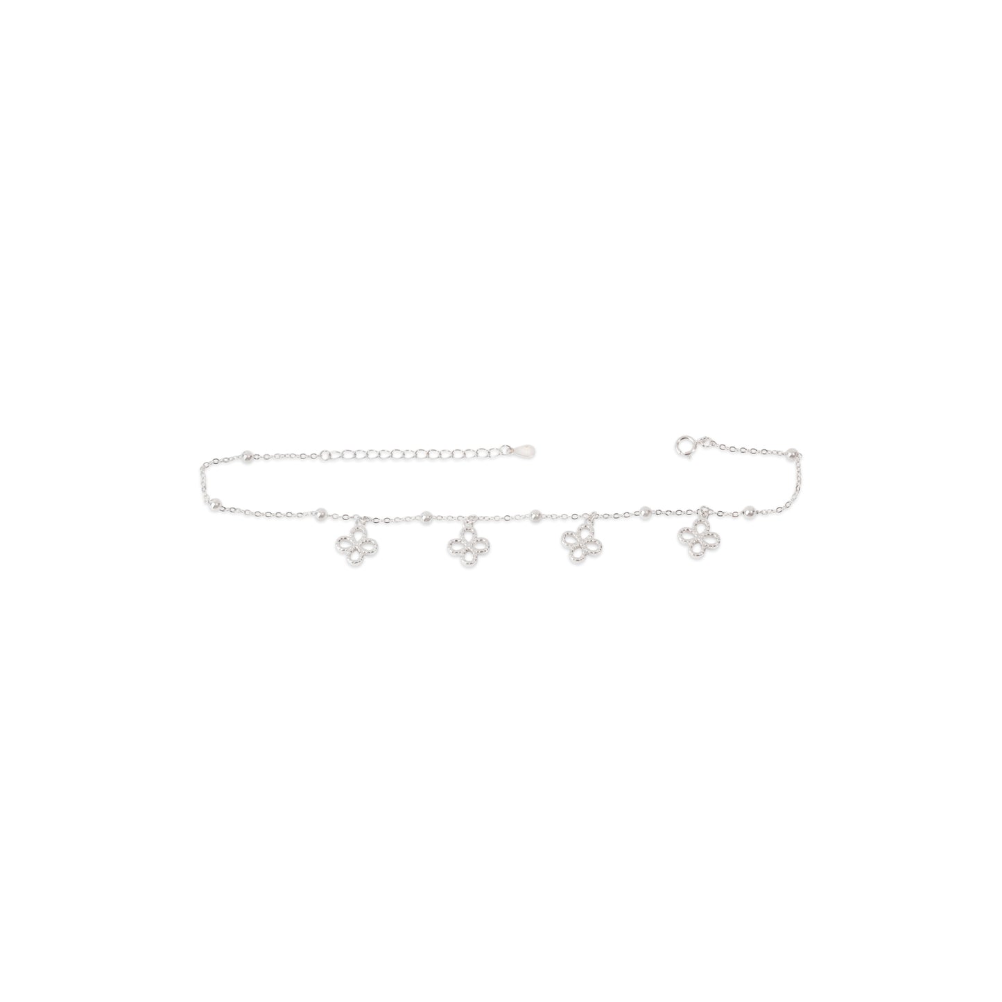 'Floral' Silver Anklet