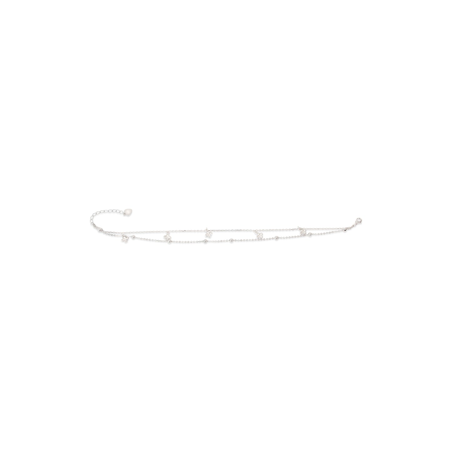 'Flower' Silver Anklet