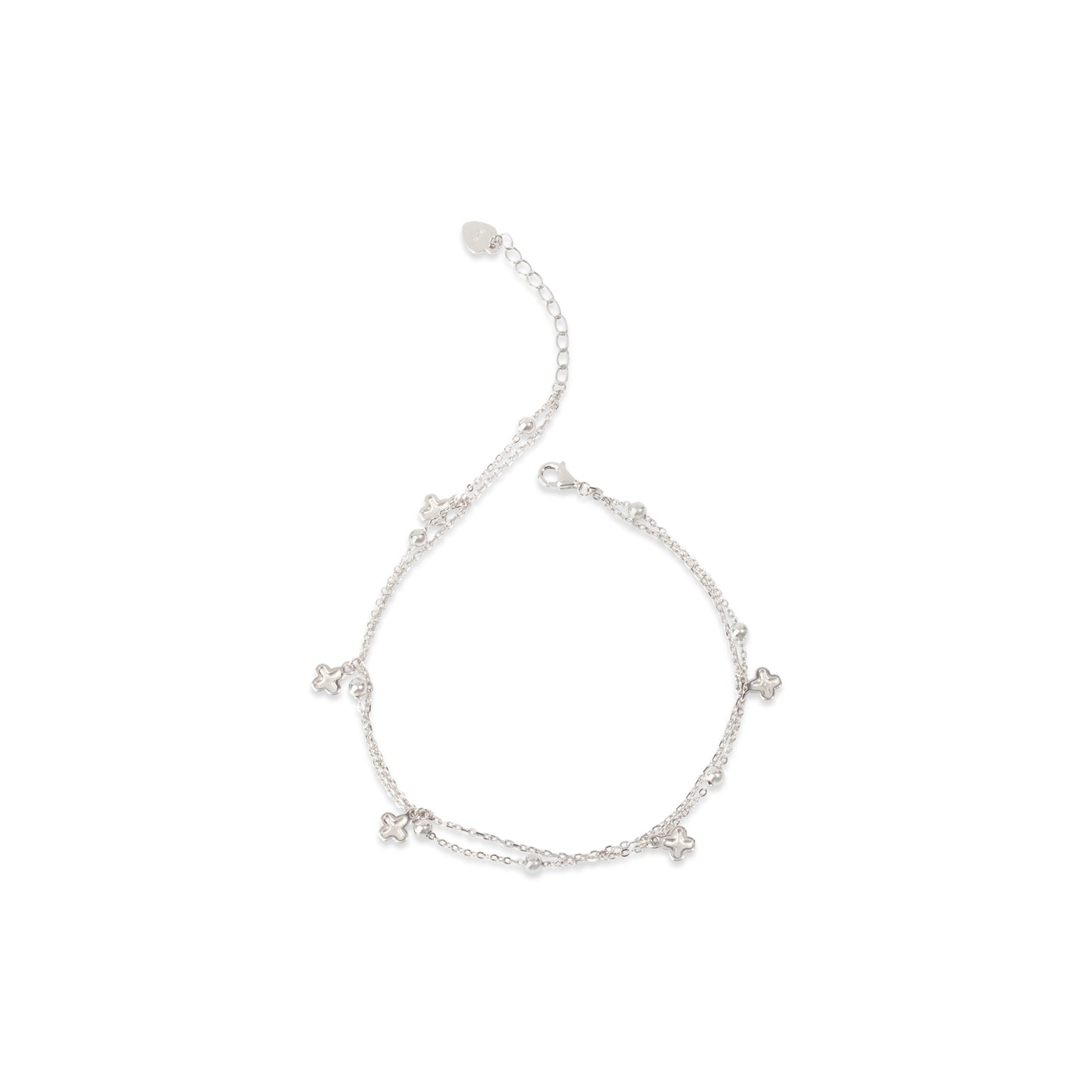 'Flower' Silver Anklet