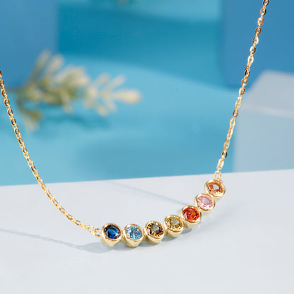 'Rounded Multicolor Gemstones' Gold Plated Pendant