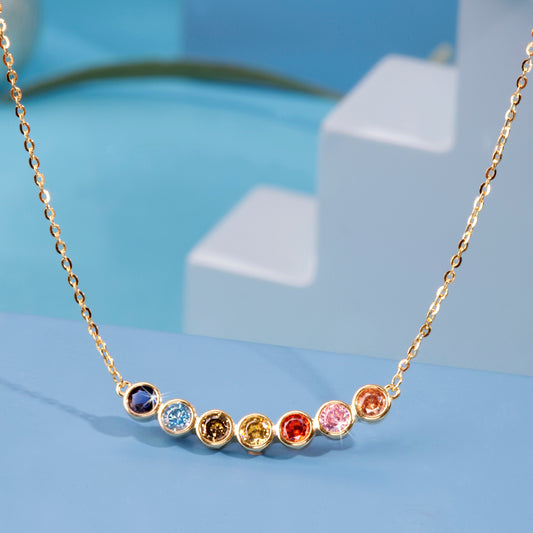 'Rounded Multicolor Gemstones' Gold Plated Pendant