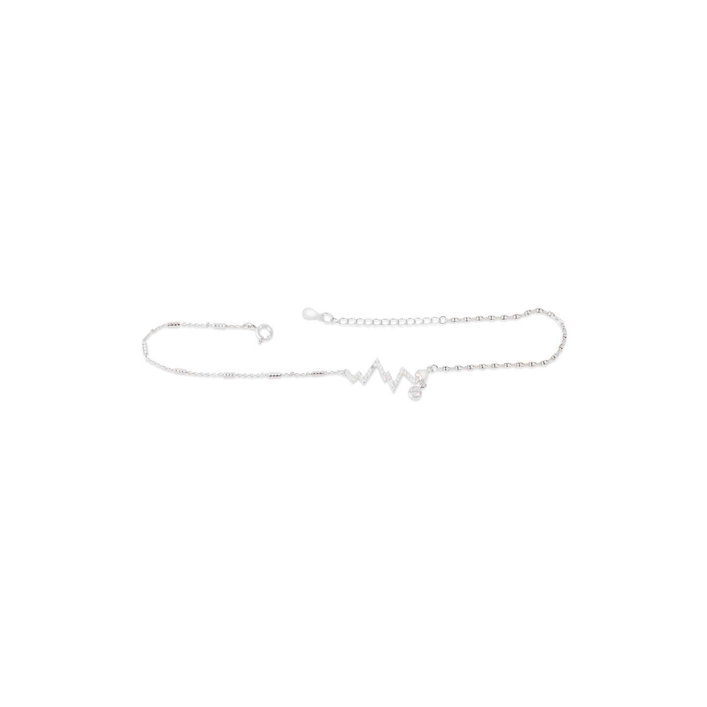 'The Heartbeat' Silver Anklet