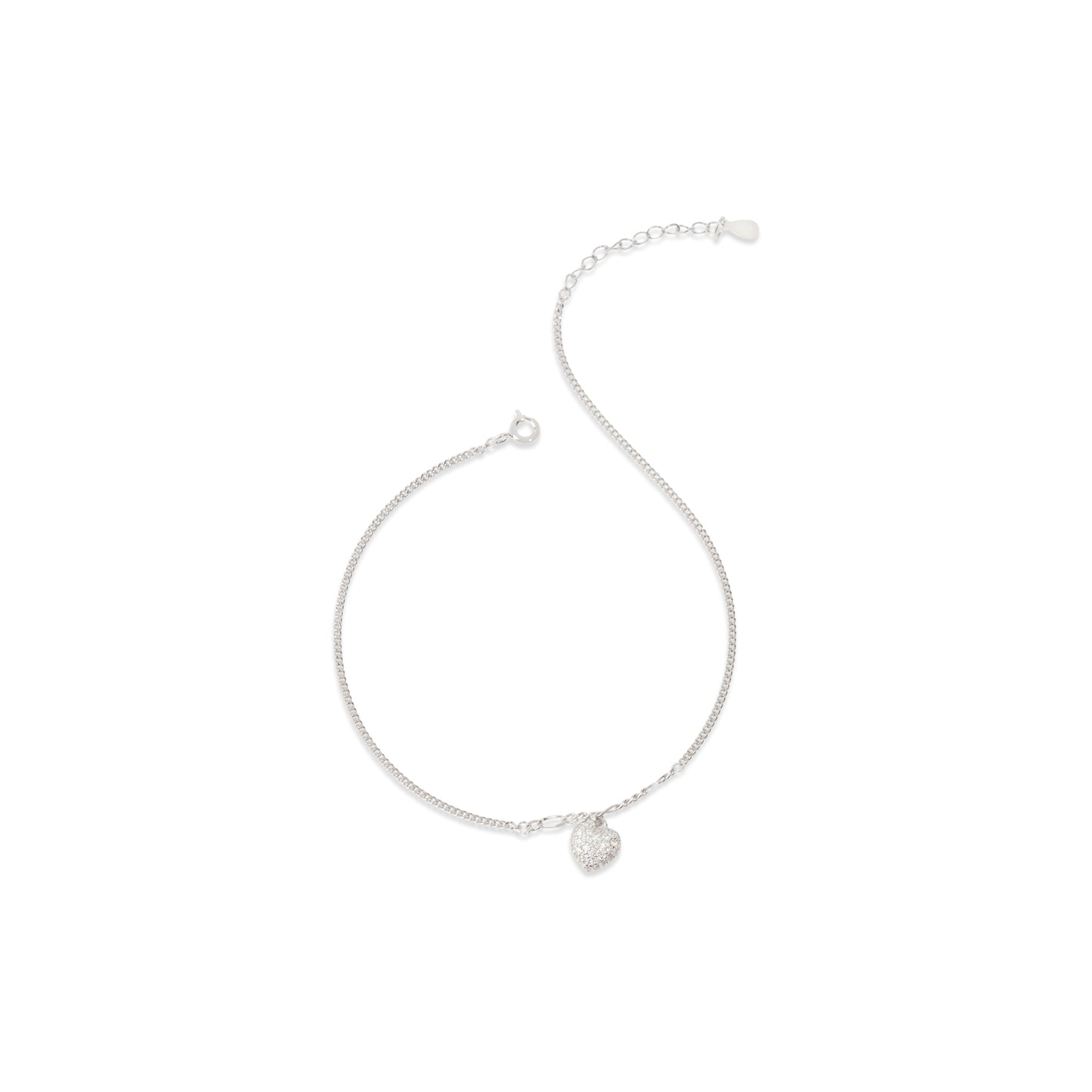 'The Little Heart' Silver Anklet